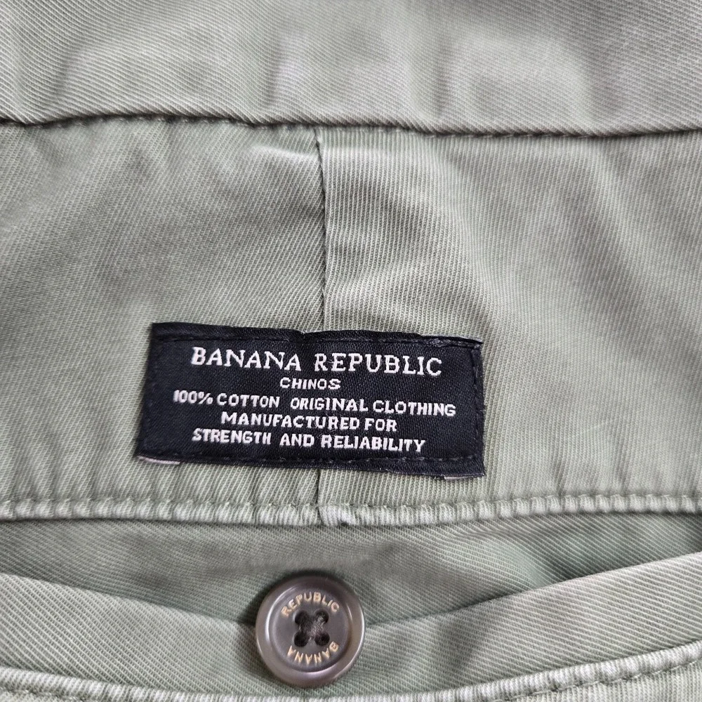 Banana Republic‎ Men Pants 35X32 Green Chino Aiden Chino Cotton